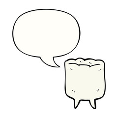 cartoon tooth and speech bubble