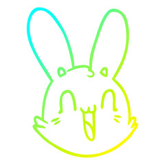 cold gradient line drawing cartoon crazy happy bunny face