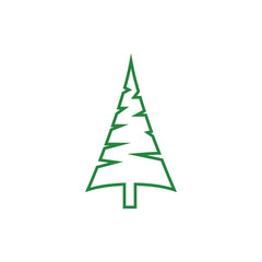 Obraz premium Pine tree clip art graphic design template vector isolated