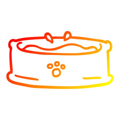 warm gradient line drawing cartoon pet bowl