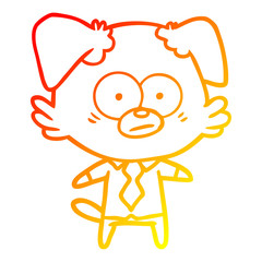 warm gradient line drawing nervous dog boss
