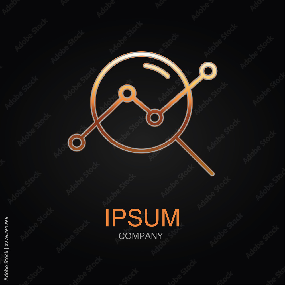 Poster data analysis vector icon. design logo element. isolated on black background.