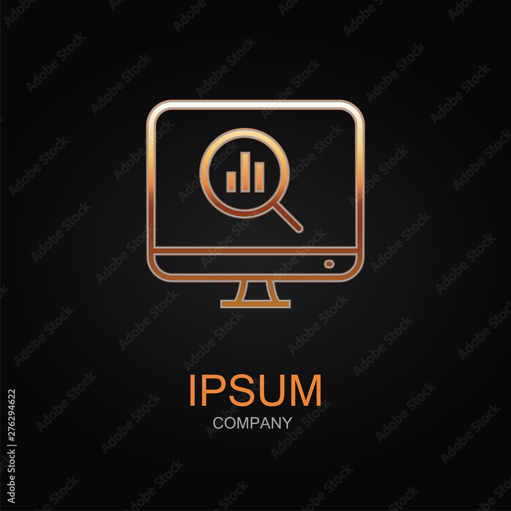 Poster data analysis vector icon. design logo element. isolated on black background.