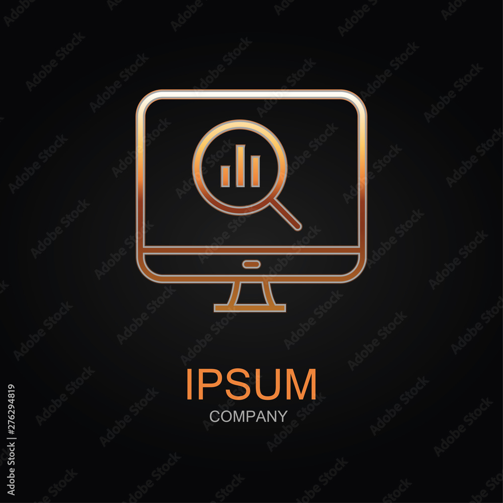 Poster data analysis vector icon. design logo element. isolated on black background.
