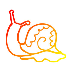 warm gradient line drawing cartoon snail