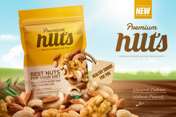 Premium nuts ads - obrazy, fototapety, plakaty