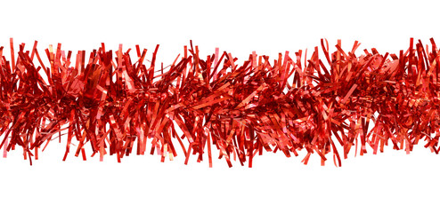 Christmas red tinsel