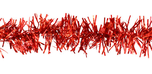 Christmas red tinsel