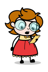 Announcement - Teenager Cartoon Intelligent Girl Vector Illustration