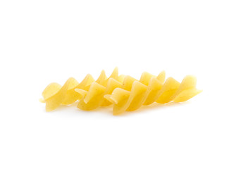 heap of pasta on white background