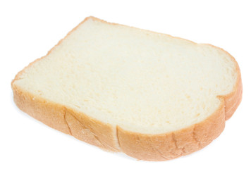 slice of bread on white background