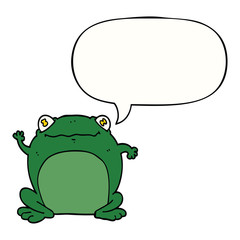 cartoon frog and speech bubble