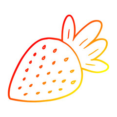 warm gradient line drawing cartoon strawberry