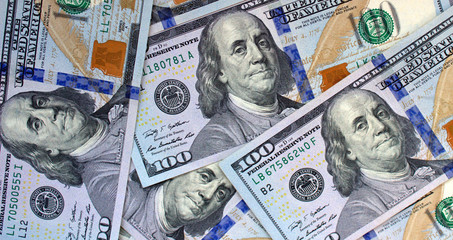 American dollars close up. Background from dollars
