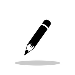 Pencil icon in flat style. Pencil symbol for your web site design, logo, app, UI Vector EPS 10.