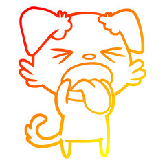 warm gradient line drawing cartoon disgusted dog