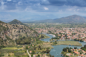 Fototapeta premium Dalyan Panorama from Above, Turkey