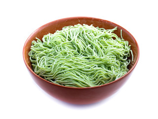 green noodle isolated on white