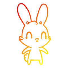 warm gradient line drawing cute cartoon rabbit