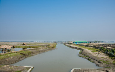 Fototapeta na wymiar view of river and bridge