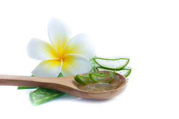 Aloe Vera sliced isolated on white background