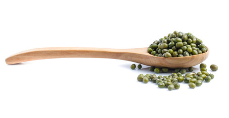 Mung beans on white background