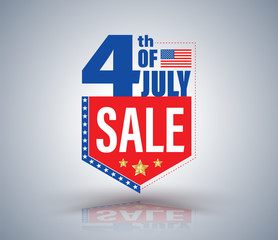 4th of July red ribbon with USA star.