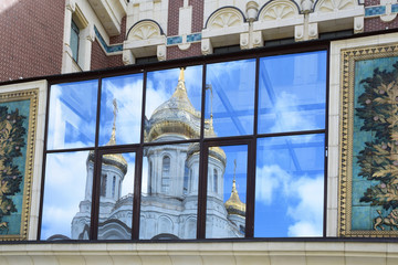 The Church of the Resurrection of Christ in Sretensky Monastery was built in 2014-2017. The author of the project is architect Dmitry Smirnov. Russia, Moscow, June 2019.