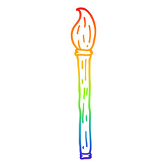 rainbow gradient line drawing cartoon paint brush