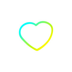 cold gradient line drawing cartoon love heart
