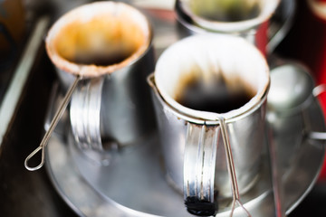 thai style coffee boiler pot with Filter bag