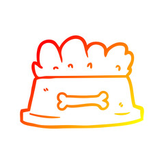 warm gradient line drawing bowl of dog food