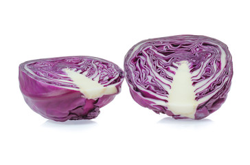 red cabbage isolated on white
