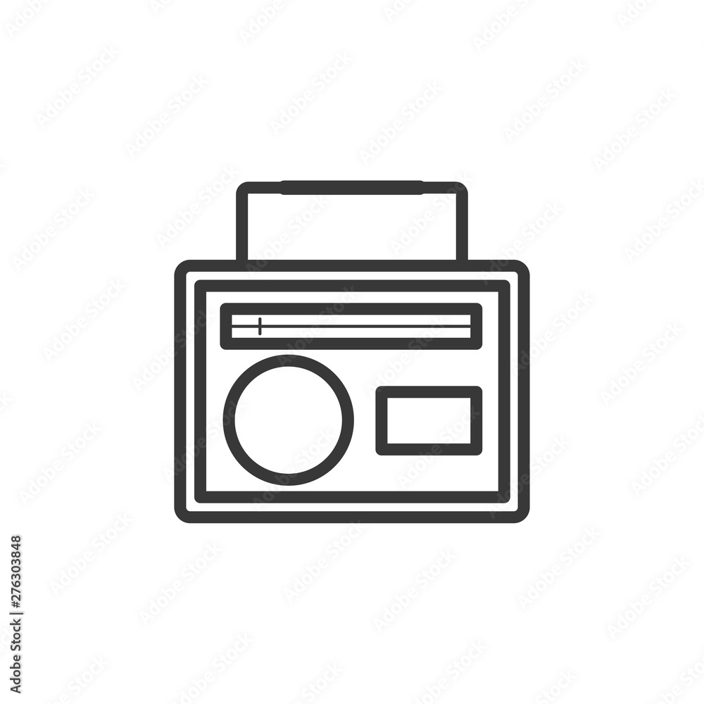Poster media music and radio player icon symbol template black color editable. simple logo vector illustrat