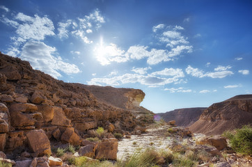 desert rocks and blue sky view