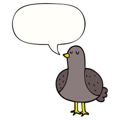 cartoon bird and speech bubble