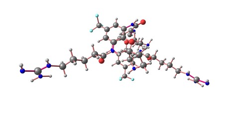 Brilacidin antibiotic molecular structure isolated on white