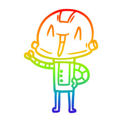 rainbow gradient line drawing cartoon robot