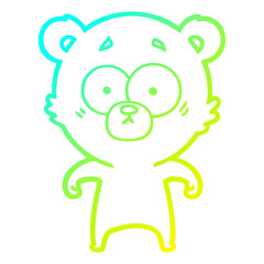 cold gradient line drawing surprised bear cartoon