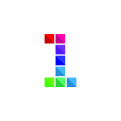Number One 1 Colorful Geometric Logo Vector 