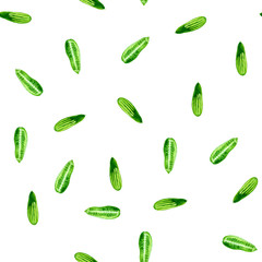 Watercolour seamless ivi gourd pattern