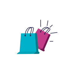 set of shopping bags isolated icon