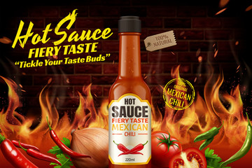 Mexican chili hot sauce ads