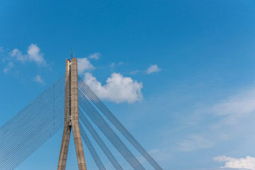 Detail of a Suspension Bridge in Riga Latvia