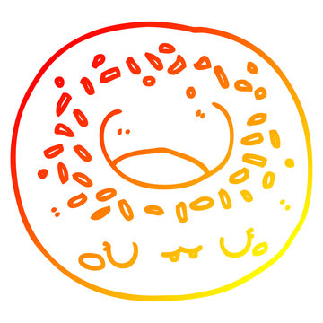 recommend clip art: warm gradient line drawing cartoon donut