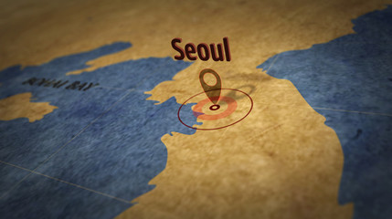 Seoul on retro map