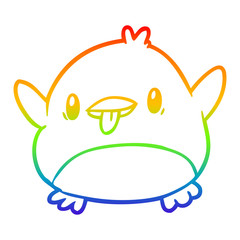 rainbow gradient line drawing cute penguin