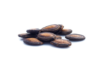 Black Melon Seeds on white background