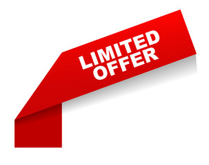 red vector banner limited offer