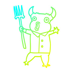 cold gradient line drawing cartoon demon monster